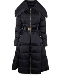 Elisabetta Franchi - Plumífero con cinturón - Lyst