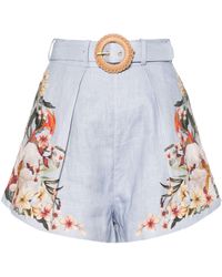 Zimmermann - Lexi Floral-print Linen Shorts - Lyst
