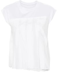 Sacai - T-Shirt À Design Plissé - Lyst