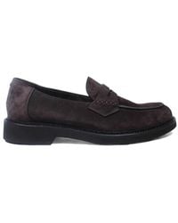 Canali - Panelled Penny Leather Loafers - Lyst