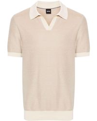 BOSS - Tempio Honeycomb-knit Polo Shirt - Lyst