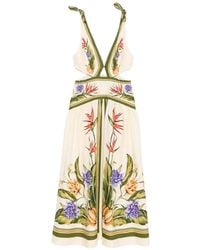 FARM Rio - Midi-Jurk Met Bloemenprint - Lyst