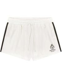 Sporty & Rich - Logo-Embroidered Side-Stripe Shorts - Lyst
