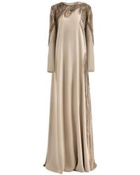 Gemy Maalouf - Asymmetrical Beading Maxi Dress - Lyst