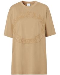 Burberry - Embroidered Ekd Oversized T-shirt - Lyst