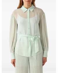 Twinset - Sheer Self-Tie Blouse - Lyst