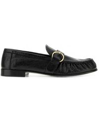 Miu Miu - Mocassins En Cuir Effet Froissé À Boucles - Lyst