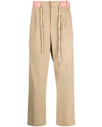 Palm Angels - Drawstring-Waist Straight-Leg Trousers - Lyst