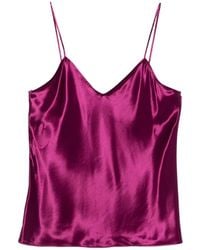 Alberta Ferretti - V-Neck Spaghetti-Strap Top - Lyst
