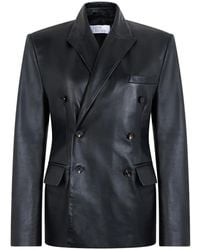 GIUSEPPE DI MORABITO - Double-Breasted Leather Blazer - Lyst