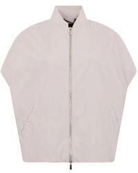 Moorer - Gebreid Vest Met Kraag En Rits - Lyst