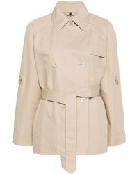 Fay - Double-breasted Short Trench Coat - Lyst