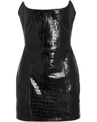 retroféte - Roselyn Strapless Leather Minidress - Lyst