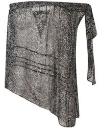 Isabel Marant - Asymmetrical-Neck Floral Top - Lyst