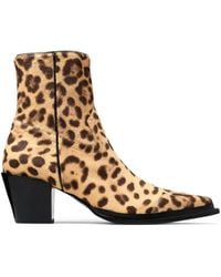 Jimmy Choo - Bedruckte Ankle Boots Cece 60 Aus Kalbshaar - Lyst