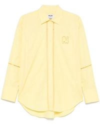 MSGM - Hemd Mit Logo-Stickerei - Lyst
