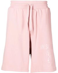 Moschino - Logo-Print Track Shorts - Lyst