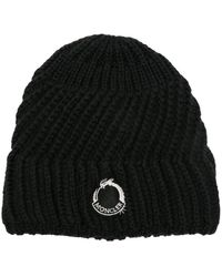 Moncler - Logo-patch Ribbed Beanie - Lyst