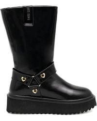 Love Moschino - Heart-Detail Platform Boots - Lyst