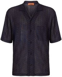 Missoni - Chevron-Knit Short-Sleeve Shirt - Lyst