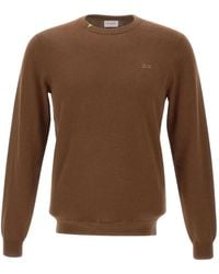 Sun 68 - Trui Met Geborduurd Logo En Geribbelde Manchetten - Lyst
