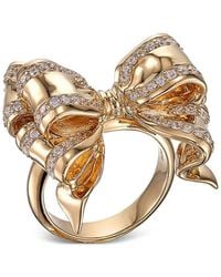 Anabela Chan - 18Kt Gouden Vermeil Bow Ring Met Diamant - Lyst