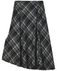 B+ AB - Check-Pattern Asymmetric Midi Skirt - Lyst