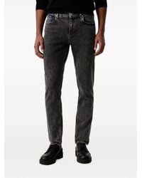 KARL LAGERFELD - Acid-Wash Logo-Print Jeans - Lyst