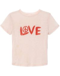 RE/DONE - Classic Tee Love And Peace Graphic-Print Short-Sleeve T-Shirt - Lyst