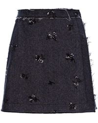 CuAnna - Sequin-Embellished Frayed Skirt - Lyst