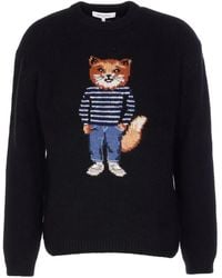 Maison Kitsuné - Pull À Logo Brodé - Lyst