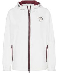 Brunello Cucinelli - Chaqueta con capucha y parche del logo - Lyst