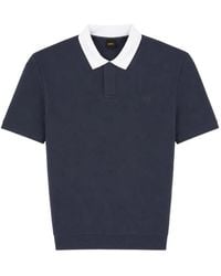 BOSS - Polo À Logo Brodé Et Col Contrastant - Lyst