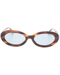 Ray-Ban - Tortoiseshell-Effect Oval-Frame Sunglasses - Lyst