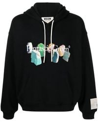 MSGM - Slogan-Print Organic-Cotton Hoodie - Lyst