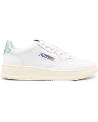 Autry - Medalist Low Sneakers In White And Green Leather - Lyst