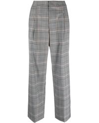 Semicouture - Plaid-check Pattern Straight-leg Trousers - Lyst