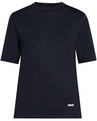Jil Sander - T-Shirt mit Logo-Schild - Lyst