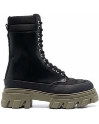 Ganni - Lace-Up Combat Boots - Lyst