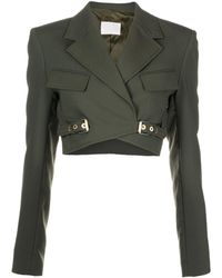 Dion Lee - Buckled Wrap-front Cropped Blazer - Lyst