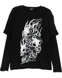 THUG CLUB - Skull-Print Layered-Sleeve Sweatshirt - Lyst