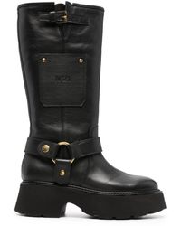N°21 - Knee-high Platform Leather Boots - Lyst