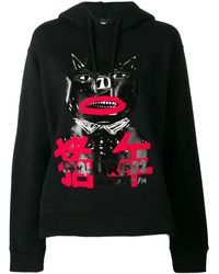 DSquared² Logo Graphic-print Hoodie - Black
