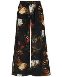 R13 - Butterfly-Print Wide-Leg Trousers - Lyst