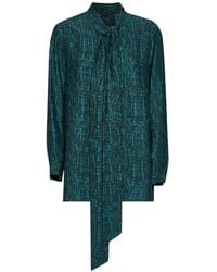 Gianluca Capannolo - Katherine Check-Print Tie-Neck Blouse - Lyst