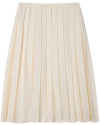Paul Smith - Ecru Cotton-Silk Organza Pleated Skirt - Lyst