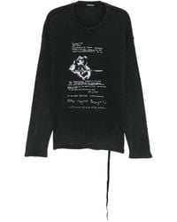 Ann Demeulemeester - Graphic-Print Waffle-Knit T-Shirt - Lyst