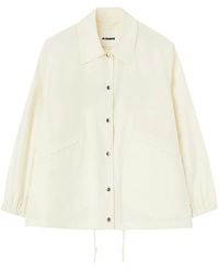 Jil Sander - Logo-Print Cotton Shirt Jacket - Lyst