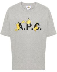 A.P.C. - X Pokémon Katoenen T-shirt Met Logoprint - Lyst