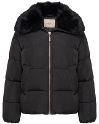 Twinset - Faux Fur-Collar Zip-Up Puffer Jacket - Lyst